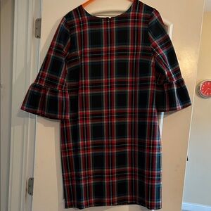 Plaid Bell Sleeve Dress